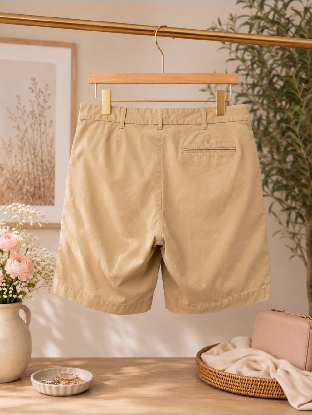Lauren Ralph Lauren women’s Khaki Flat-Front Shorts size 18W